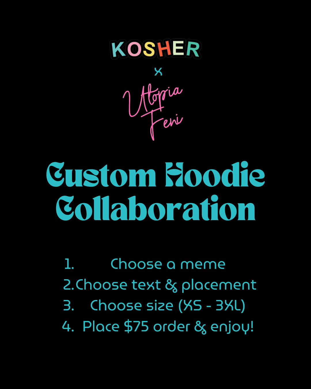 Custom Meme Hoodie – Kosher Ave x Utopia Feni Collab