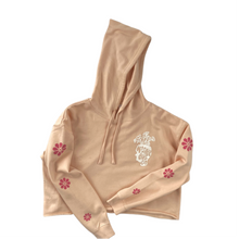 Load image into Gallery viewer, Smell the Flowers Peach Crop Hoodie
